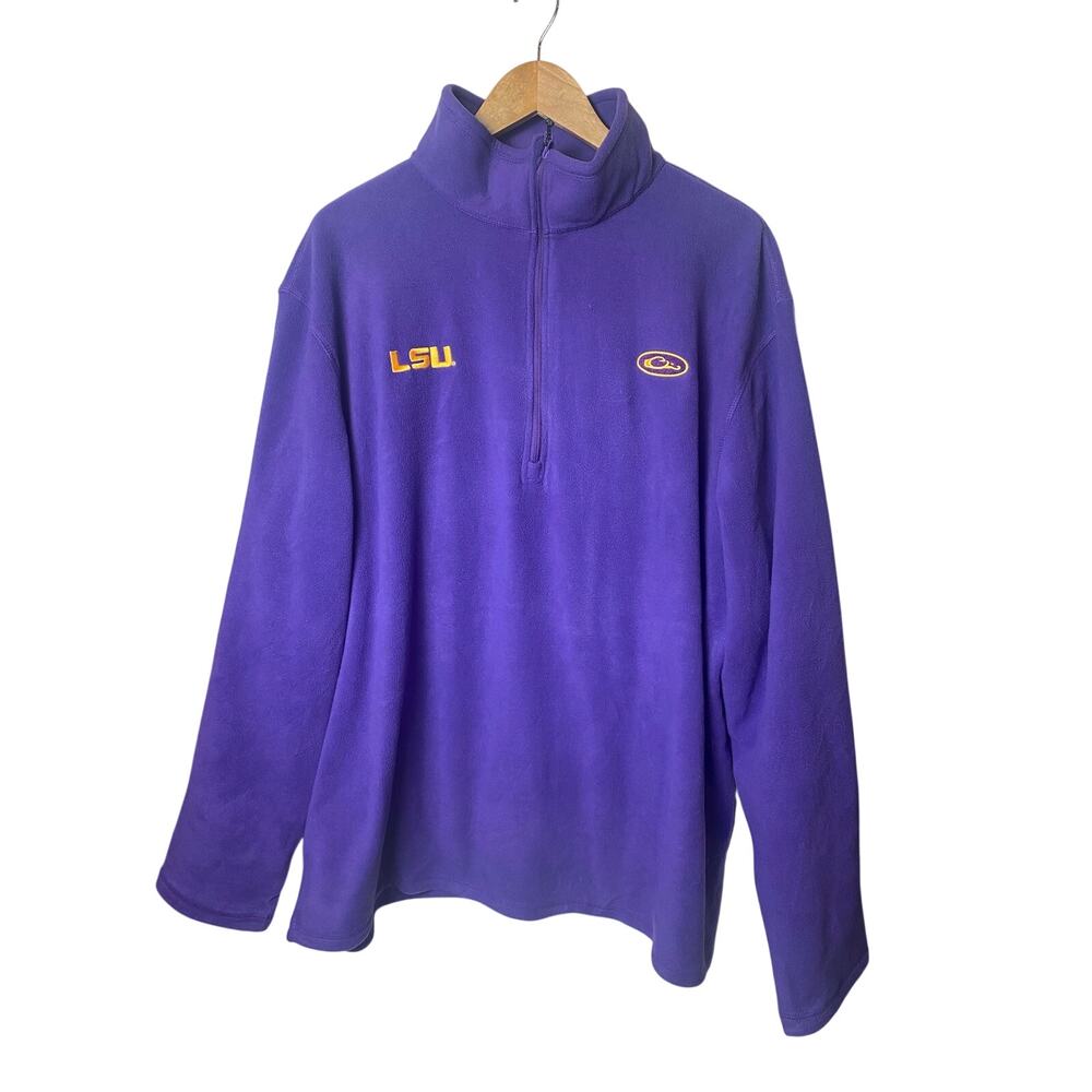 Drake LSU Purple 1/4 Zip Fleece Pullover Men's Size 2X